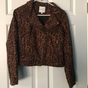 NEW cheetah print suede jacket
